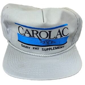 Vintage Carolac Trucker Hat Cap Snapback Made In USA Rope 80s 90s Farm Dairy HH